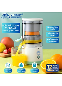 Máy vắt cam tự động, máy ép cam, máy ép hoa quả đa năng nhỏ gọn dung tích lớn, pin sạc không dây tiện lợi di chuyển - Hàng chính hãng - VinBuy