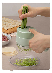 Máy xay mini cầm tay 3 trong 1 (máy xay nghiền tỏi ớt, rau củ, sinh tố;, máy nạo gọt hoa quả; máy cắt sợi, thái lát đồ ăn) dễ dàng vệ sinh - Chính hãng MINIIN (Giao màu ngẫu nhiên)