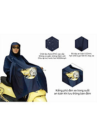 Áo Mưa Cánh Dơi Cao Cấp Có Kiếng Phủ Đèn Xe, RANDO Chính Hãng, Đi Mưa Bền Bỉ Không Thấm Nước