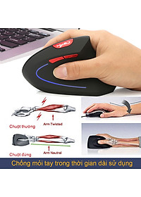 Chuột không dây kiểu đứng sạc pin HXSJ T22 wireless USB 2.4GHz chống mỏi tay chuyên dùng cho pc laptop macbook ipad tivi - Hàng chính hãng