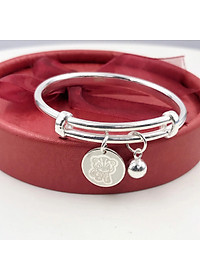 Vòng Tay Lắc Tay Cho Bé Bạc S99 Nguyên Chất Chuông Bóng Mix Bé Hổ LTE523 Điều Chỉnh Size