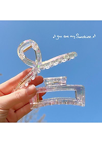 Kẹp Tóc Trong Suốt Màu Gradient Hình Cá Mập Phong Cách Hàn Quốc Cho Nữ