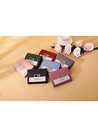 Bóp ví nữ mini gấp gọn cầm tay nút bấm chữ nhật cách điệu thời trang - Hàng cao cấp