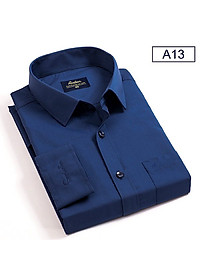 Mua Áo Sơ Mi Nam Công Sở Trung Niên Thương Hiệu Anton Dài Tay Vải Cotton Xanh Đậm Trơn Có Túi - A13 - 39 tại Sơ mi Anton Mua Áo Sơ Mi Nam Công Sở Trung Niên Thương Hiệu Anton Dài Tay Vải Cotton Xanh Đậm Trơn Có Túi - A13 - 39 Tại Sơ Mi Anton