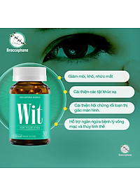 [Tặng Hộp 15v] Combo 4 Hộp 30v - Viên Uống Bổ Mắt WIT Ecogreen Giảm Mỏi Mắt, Tăng Cường Thị Lực Mắt Cho Bé & Người Lớn