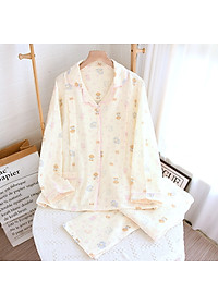 Bộ Đồ Bầu Và Cho Con Bú, Pijama Sau Sinh Azuno AZ2309 Chất Đũi Mềm Mại, Có Khe Mở Ngực Hàng Cao Cấp Cho Mẹ