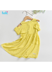 Váy bé gái_đầm cộc tay hở vai chính hãng HAKI, váy mùa hè cho bé, đầm trẻ em, váy thiết kế cho bé 10-27kg HK521