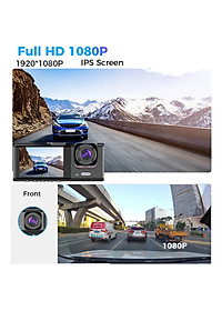 Camera Hành Trình Wifi 2 Mắt Màn Hình IPS 2.0 FHD 1080P 12MP 30fps IR/Mic Quay Chụp Rõ Nét Kết Nối Android/iOS