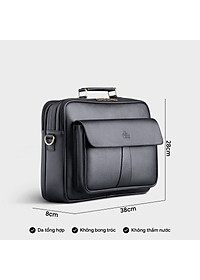 Cặp Công Sở Lata ( Thời trang nam basic đựng vừa laptop 14 inch - Cặp da CA43 )