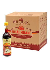 Nước mắm Khải Hoàn Phú Quốc 40-43 độ đạm 520ml thùng 12 chai thủy tinh