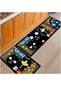 Combo 2 Thảm Lau Chân Nhà Bếp Hoạt Tiết 3D Thấm Hút Tốt