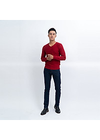 Áo len nam dài tay cổ tim màu đỏ đô NOVELTY 180570I