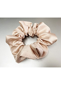 Cột tóc scrunchies mẫu mới big size màu nâu đồng ánh kim