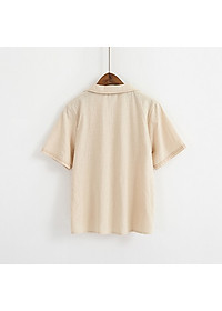 Áo sơ mi Haint Boutique áo sơ mi nữ thiết kế tay ngắn cổ lật HB21