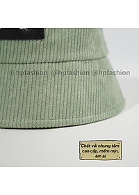 Mũ bucket vành cụp ️ Nón tai bèo thêu PromissYou chất nhung tăm cao cấp form unisex nam nữ N42