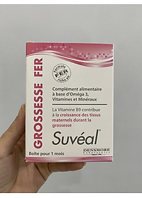  Suvéal Grossesse - Fer: Vitamin Tổng Hợp Cho Bà Bầu Cao Cấp Từ Pháp, Bổ Sung Đầy Đủ Vitamin Khoáng Chất, Ngăn Ngừa Dị Tật Thai Nhi, Tiền Sản Giật Và Tiểu Đường Thai Kỳ, Không Gây Táo Bón