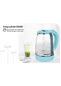 Ấm siêu tốc thủy tinh Sunhouse SHD1215 - Hàng Chính Hãng
