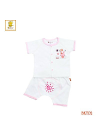 Bộ cài giữa tay ngắn sơ sinh mềm mại cho bé trai bé gái BKT02
