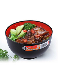 Combo 02 Bát nhựa Nakaya màu đen lòng đỏ - Nội địa Nhật Bản