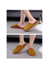 Combo Dép Đi Trong Nhà Thu Đông Đế Chống Thấm Chất Nỉ Nhung Thiết Kế Sang Trọng Cho Nam Và Nữ- Hàng Loại 1- Chính Hãng MINIIN