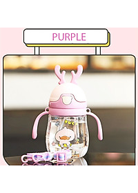 Bình Nước Có Ống Hút Cho Bé Tập Uống Có Van Chống Sặc Cao Cấp 300ml Bằng Nhựa PP Chịu Nhiệt Tốt Có Tay Cầm Tiện Lợi - HÀNG LOẠI 1- CHÍNH HÃNG MINIIN