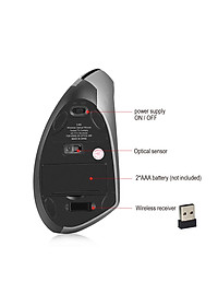 Chuột Không Dây Kiểu Đứng HXSJ T24X, Chống Mỏi Tay 2400DPI - Hàng chính hãng