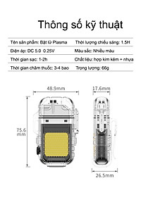 Vỏ Hột Quẹt Hojon F33 Plasma 2 Tia Sạc USB Kiêm Đèn Pin Siêu Sáng Chống Nước Cực Tốt - Nhiều Màu