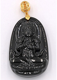 Mặt Phật Như lai Đại nhật thạch anh đen 4.3 cm