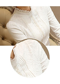 Áo ren nữ dài tay cổ trụ xinh xắn 34