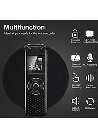 ROGTZ - Máy Ghi Âm Chuyên Nghiệp V91 Chip Xử Lý ATJ21275 Bộ nhớ 8Gb Loa ngoài Mic Thu Âm Kép Định dạng Nhiều chế độ ghi âm Ghi MP3/Wav Hỗ trợ Thẻ Nhớ Ngoài Màn hình LCD Pin 410mAh Thời gian Ghi 581 Giờ Mật Khẩu Bảo Vệ Hỗ trợ Đa Ngôn Ngữ - Hàng Chính Hãng