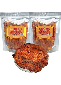 LOẠI ÍT CAY THỊT BÒ KHÔ DẠNG MIẾNG MỀM THƯƠNG HIỆU SK FOOD - TỔNG 2 BỊCH 1 KG