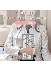 Bàn phím không dây mini W201S - đa kết nối bluetooth 5.0 + 3.0 + Usb wireless 2.4G cho máy tính laptop smartphone hàng nhập khẩu