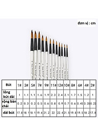 Bộ 12 cọ vẽ màu nước trắng ngọc trai dầu tròn Lalunavn, waterbrush Keep Smiling - B50