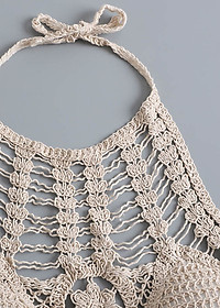 Áo bikini len móc đi biển cực xinh, sợi len cotton dai khỏe, thoáng mát, hàng đẹp, mẫu mới nhất, đồ bơi len nữ xinh xắn | BL003