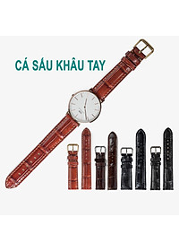 Dây đồng hồ nam da cá sấu đốt tre Bụi Leather D103 - Hàng khâu tay thủ công cao cấp - Bảo hành 12 tháng