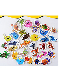 Đồ chơi câu cá nam châm gỗ 32 con chi tiết cho bé