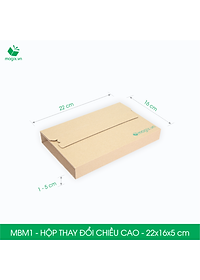 MBM1 - 22x16x5cm - Combo 100 Hộp carton thay đổi chiều cao - Thùng carton đóng hàng