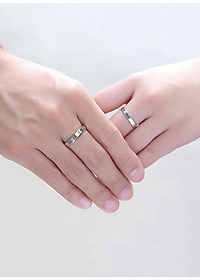 Nhẫn cặp trơn màu bạc NC124 - Size 7