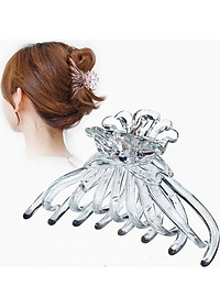 Kẹp càng cua size to 8 răng trong suốt kiểu Hàn Quốc KAH147 - Hồng