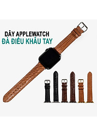 Dây đồng hồ dành cho AW da đà điểu D109 - Da thật khâu tay thủ công cao cấp