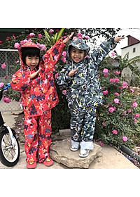 Bộ Áo Mưa Trẻ Em Vải Dù Hoạt Hình Cho Bé Từ 9-11 Tuổi, Áo Mưa Trẻ Em Cute, Chống Thấm An Toàn