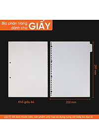 Bìa Phân Trang AO+ Nhựa PP/ A4 (Bộ 6 Tab Phân Mục) Kèm Giấy Dán