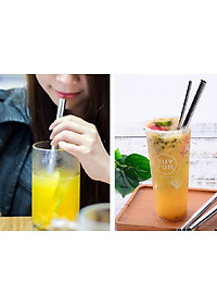 Bộ Ống Hút Inox 304 Trà Sữa Trân Châu + Cọ Làm Sạch Ống