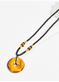 Dây chuyền phong thủy đá mắt hổ đồng điếu 2.5cm mệnh thổ , kim - Ngọc Quý Gemstones