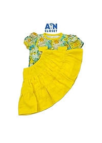 Bộ quần áo váy ngắn bé gái họa tiết Hoa 3D vàng cotton - AICDBG5TMJQ7 - AIN Closet