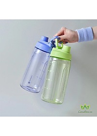 Bình nước nhựa LocknLock Active Large Bottle 1.5L màu xanh lá HAP941GRN, Hàng chính hãng, tay cầm gấp gọn - JoyMall