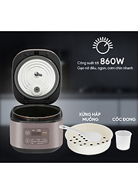 Nồi Cơm Điện Tử BlueStone RCB-5946 - Dung Tích 1,5 lít  - Công suất 860W - Lòng nồi phủ chống dính cao cấp an toàn sức khỏe - 6 chế độ cài đặt sẵn - Bảo hành 2 năm - Hàng chính hãng