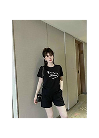 BỘ SORT CAO CẤP Sét bộ bigsize nữ thêu hình tim thun votton 100% mát mịn siêu đẹp