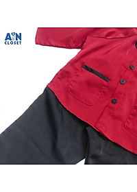 Bộ quần áo bà ba dài unisex Đỏ lụa ngọc trai quần đen - AICDBG8DS37L - AIN Closet