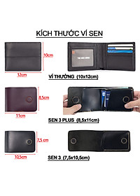 Ví sen 3 PLUS da bò Pullup V123, bóp mini nam nhỏ gọn hai màu đen và nâu, đường chỉ may tinh tế, đựng thẻ kẹp tiền tiện lợi, fullbox, thương hiệu Bụi leather chuyên đồ da thật